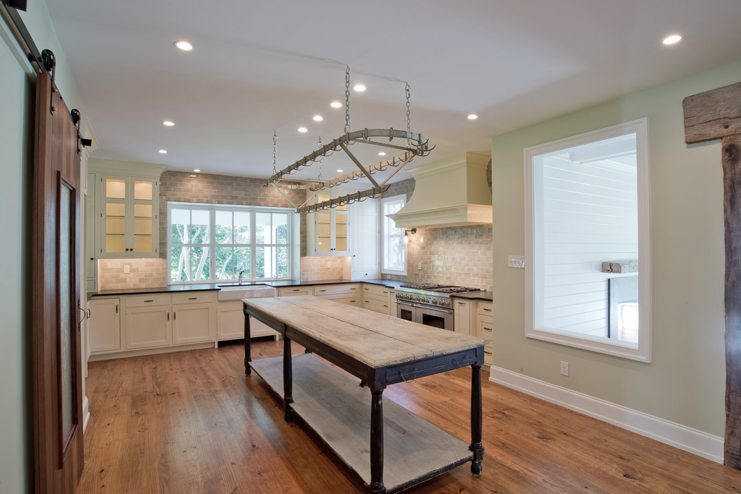 Winslow Interiors - farmhouse designer - custom kitchen wide angle view