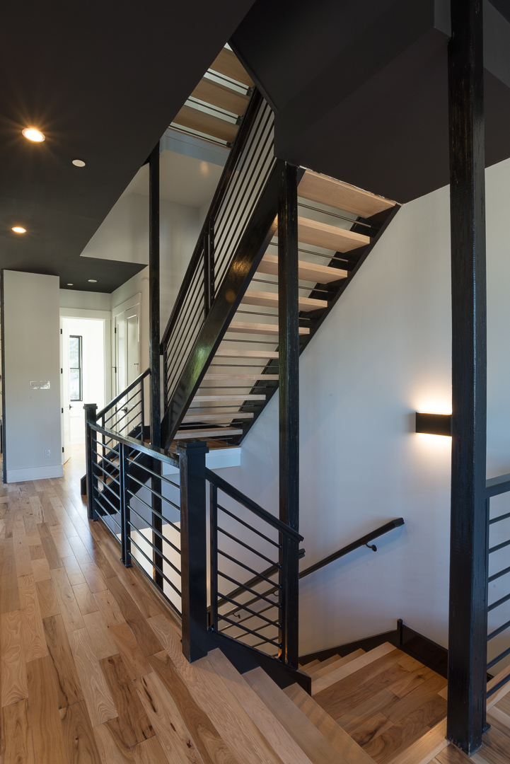 Hardwood floors and staircase